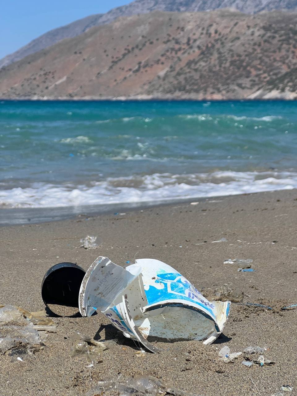 Plastic Debris Accumulates on Pachia Amos Beach